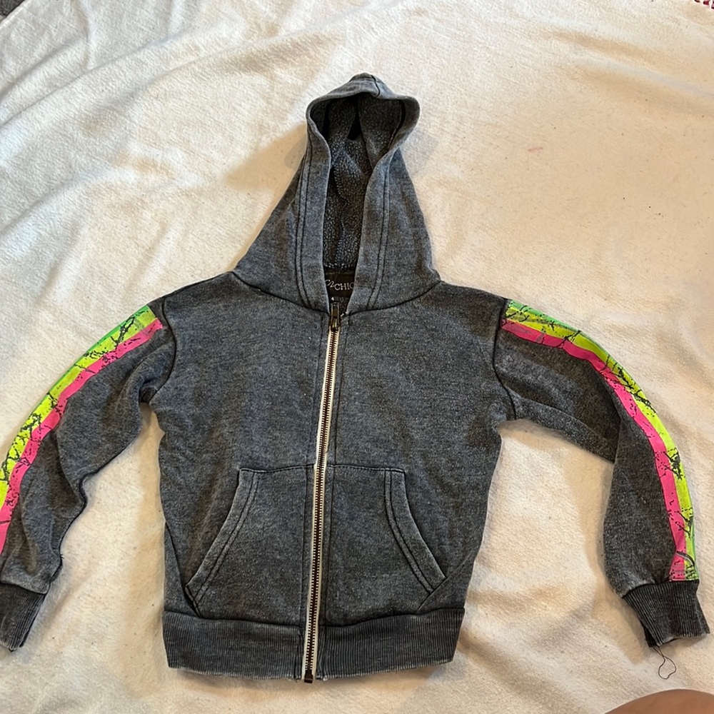Chasing Rainbows 🌈 Distressed Zip Up Hoodie